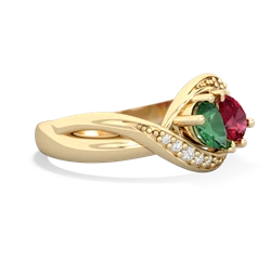 Lab Emerald Summer Winds 14K Yellow Gold ring R5342