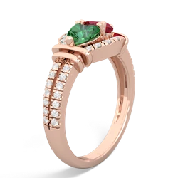 Lab Emerald Art-Deco Keepsake 14K Rose Gold ring R5630