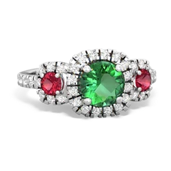 Lab Emerald Regal Halo 14K White Gold ring R5350