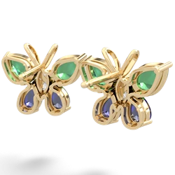 Lab Emerald Butterfly 14K Yellow Gold earrings E2215