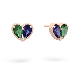 Lab Emerald 'Our Heart' 14K Rose Gold earrings E5072