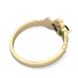 Lab Emerald 'Our Heart' Claddagh 14K Yellow Gold ring R2388