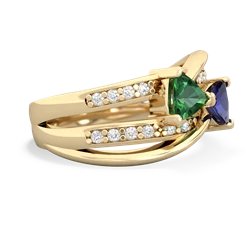 Lab Emerald Bowtie 14K Yellow Gold ring R2360