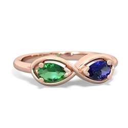 Lab Emerald Infinity 14K Rose Gold ring R5050