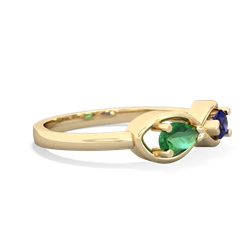 Lab Emerald Infinity 14K Yellow Gold ring R5050