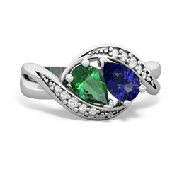 Lab Emerald Summer Winds 14K White Gold ring R5342