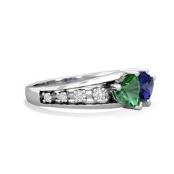 Lab Emerald Heart To Heart 14K White Gold ring R3342