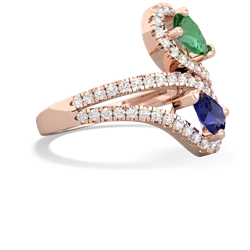 Lab Emerald Diamond Dazzler 14K Rose Gold ring R3000