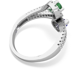 Lab Emerald Diamond Dazzler 14K White Gold ring R3000