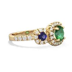 Lab Emerald Regal Halo 14K Yellow Gold ring R5350