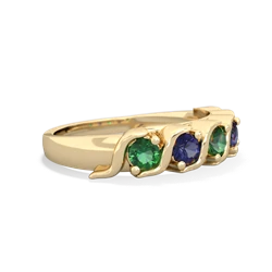 Lab Emerald Anniversary Band 14K Yellow Gold ring R2089