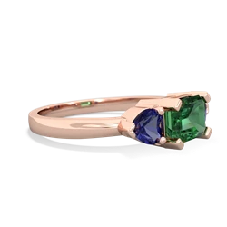 Lab Emerald Three Stone 14K Rose Gold ring R5235