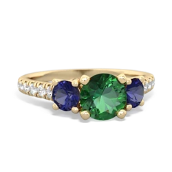 Lab Emerald Pave Trellis 14K Yellow Gold ring R5500