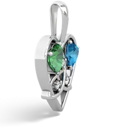 Lab Emerald Celtic Trinity Heart 14K White Gold pendant P5331