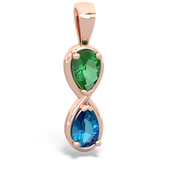 Lab Emerald Infinity 14K Rose Gold pendant P5050