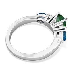 Lab Emerald 6Mm Round Eternal Embrace Engagement 14K White Gold ring R2005