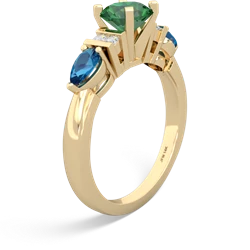 Lab Emerald 6Mm Round Eternal Embrace Engagement 14K Yellow Gold ring R2005