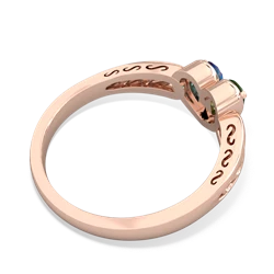 Lab Emerald Filligree 'One Heart' 14K Rose Gold ring R5070