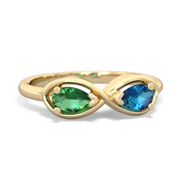 Lab Emerald Infinity 14K Yellow Gold ring R5050