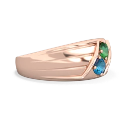 Lab Emerald Men's Streamline 14K Rose Gold ring R0460