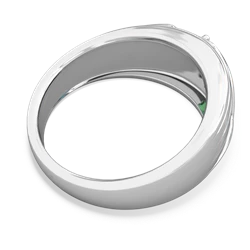 Lab Emerald Men's Streamline 14K White Gold ring R0460