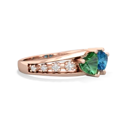 Lab Emerald Heart To Heart 14K Rose Gold ring R3342