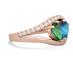 Lab Emerald Nestled Heart Keepsake 14K Rose Gold ring R5650