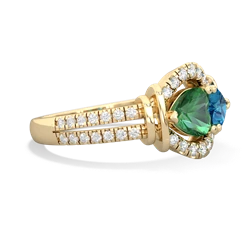 Lab Emerald Art-Deco Keepsake 14K Yellow Gold ring R5630