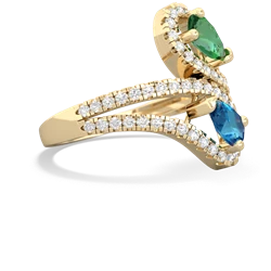 Lab Emerald Diamond Dazzler 14K Yellow Gold ring R3000