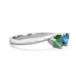 Lab Emerald Sweethearts 14K White Gold ring R5260