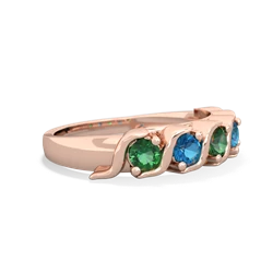 Lab Emerald Anniversary Band 14K Rose Gold ring R2089