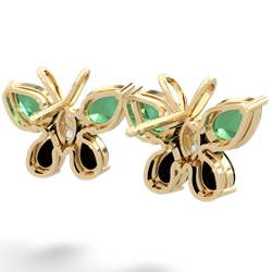 Lab Emerald Butterfly 14K Yellow Gold earrings E2215