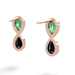 Lab Emerald Infinity 14K Rose Gold earrings E5050