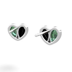 Lab Emerald 'Our Heart' 14K White Gold earrings E5072