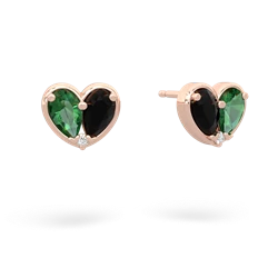 Lab Emerald 'Our Heart' 14K Rose Gold earrings E5072