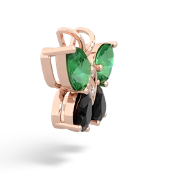 Lab Emerald Butterfly 14K Rose Gold pendant P2215