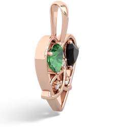 Lab Emerald Celtic Trinity Heart 14K Rose Gold pendant P5331