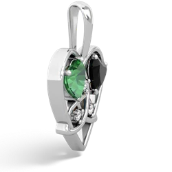 Lab Emerald Celtic Trinity Heart 14K White Gold pendant P5331