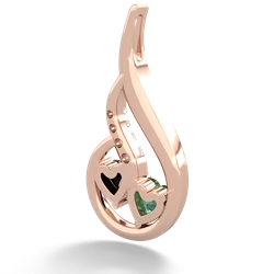 Lab Emerald Keepsake Curves 14K Rose Gold pendant P5450
