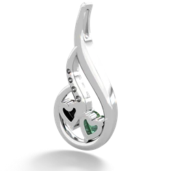 Lab Emerald Keepsake Curves 14K White Gold pendant P5450