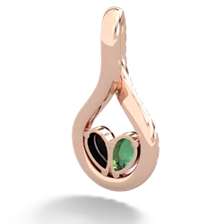 Lab Emerald Pave Twist 'One Heart' 14K Rose Gold pendant P5360