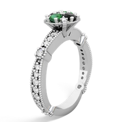 Lab Emerald Sparkling Tiara Cluster 14K White Gold ring R26293RD