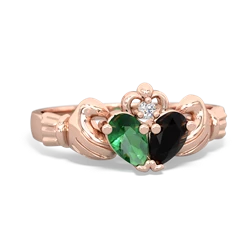 Lab Emerald 'Our Heart' Claddagh 14K Rose Gold ring R2388