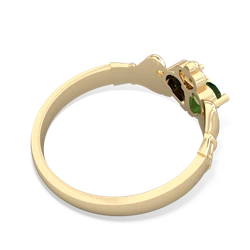 Lab Emerald 'Our Heart' Claddagh 14K Yellow Gold ring R2388