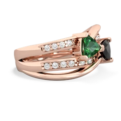 Lab Emerald Bowtie 14K Rose Gold ring R2360