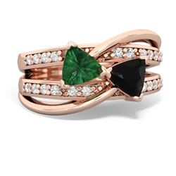 Lab Emerald Bowtie 14K Rose Gold ring R2360