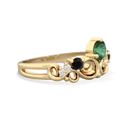 Lab Emerald Crown Keepsake 14K Yellow Gold ring R5740