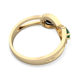 Lab Emerald Diamond Infinity 14K Yellow Gold ring R5390