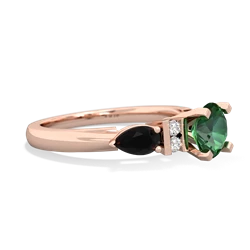 Lab Emerald 6Mm Round Eternal Embrace Engagement 14K Rose Gold ring R2005