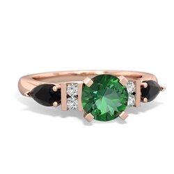 Lab Emerald 6Mm Round Eternal Embrace Engagement 14K Rose Gold ring R2005